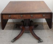 REGENCY MAHOGANY DROP-LEAF SOF