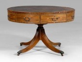 Regency mahogany drum table, d