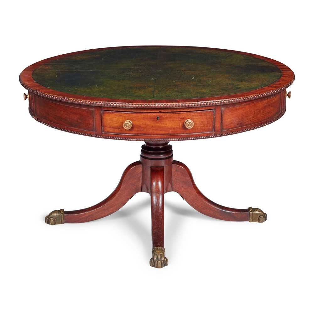 REGENCY MAHOGANY DRUM TABLE EARLY