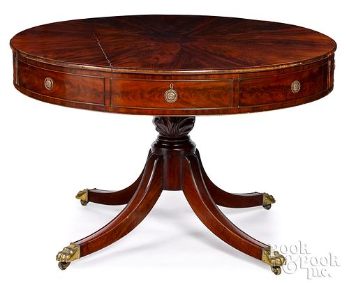 REGENCY MAHOGANY DRUM TABLE,