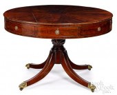 REGENCY MAHOGANY DRUM TABLE, E
