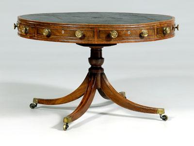 Regency mahogany drum table,