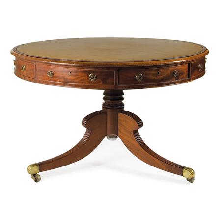 Regency Mahogany Drum Table 	 