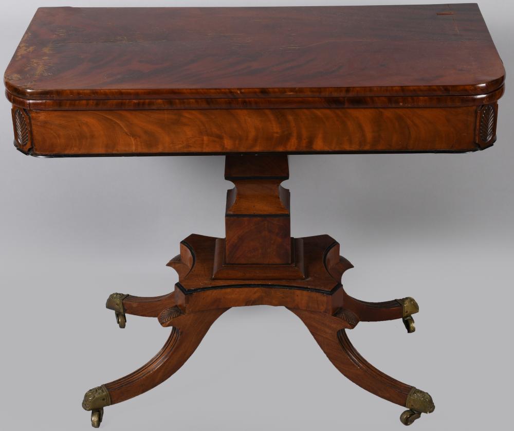 REGENCY MAHOGANY GAMES TABLE, EARLY