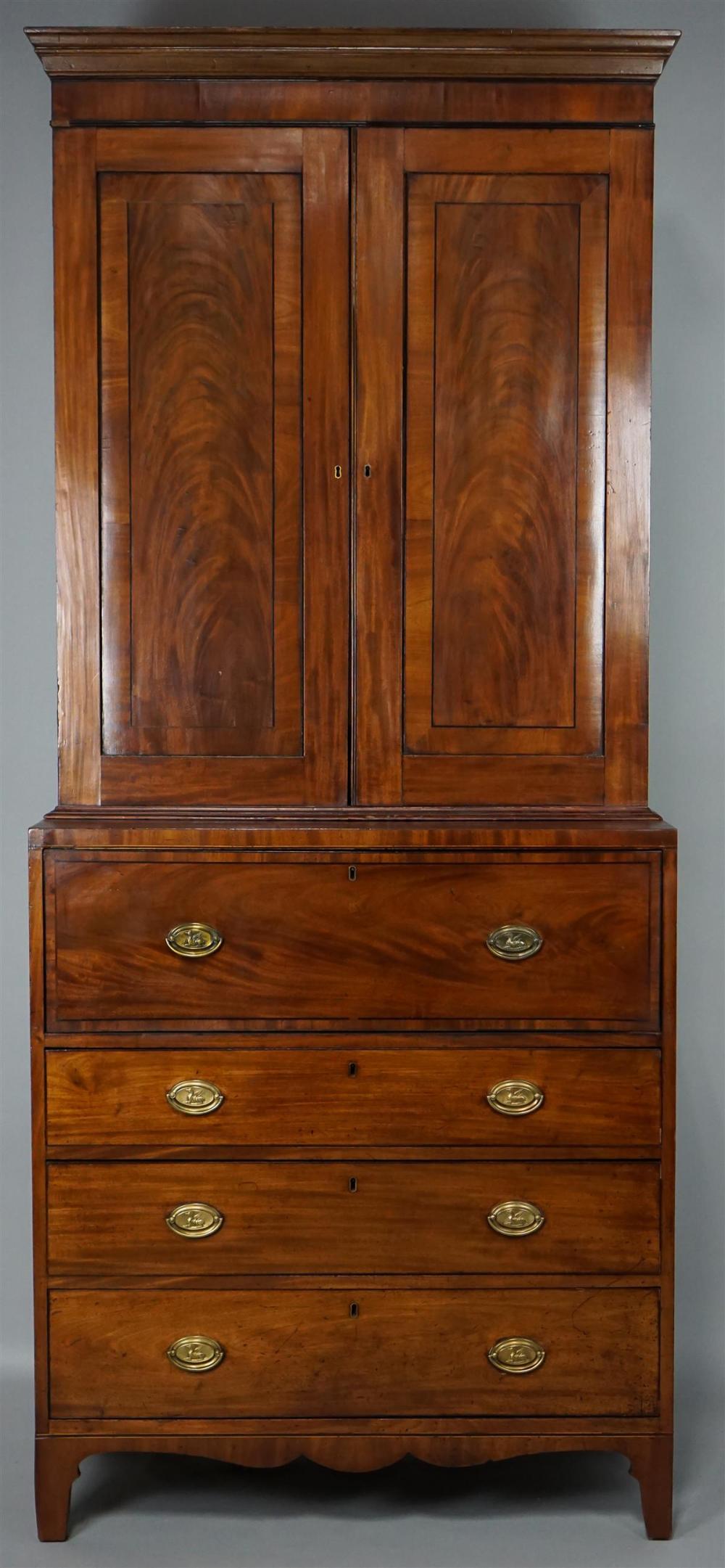 REGENCY MAHOGANY INLAID SECRETARY