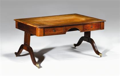 Regency mahogany library table   