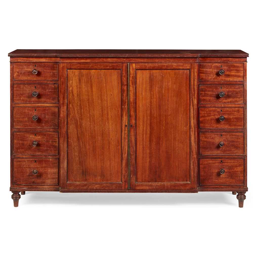 REGENCY MAHOGANY LOW BREAKFRONT