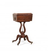 REGENCY MAHOGANY LYRE BASE TEA