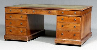 Regency mahogany partners desk, one