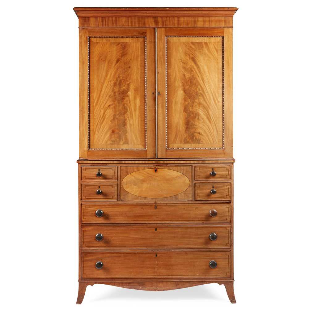 REGENCY MAHOGANY SECRETAIRE PRESS