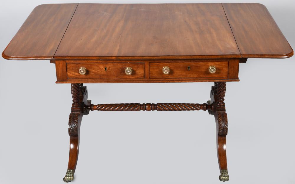 REGENCY MAHOGANY SOFA TABLE,