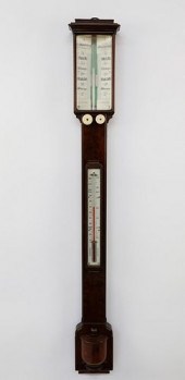 REGENCY MAHOGANY STICK BAROMET