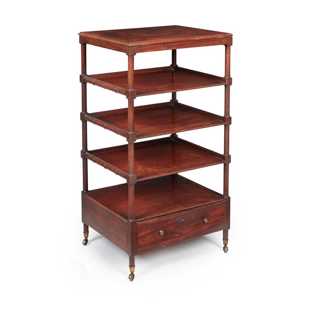 REGENCY MAHOGANY WHATNOT EARLY 19TH