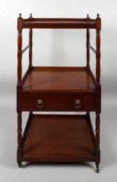 REGENCY MAHOGANY WHATNOT, EARL