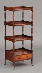 REGENCY MAHOGANY WHATNOT Incor