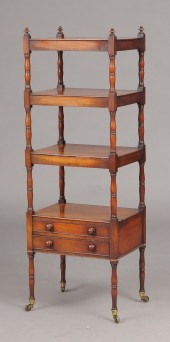 REGENCY MAHOGANY WHATNOT Incor