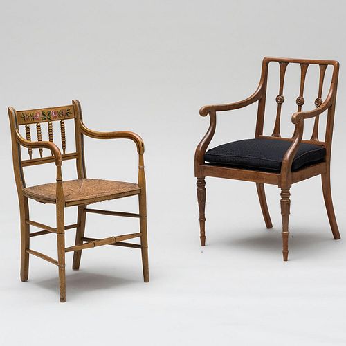 REGENCY PAINTED ARMCHAIR WITH