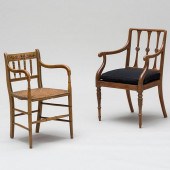 REGENCY PAINTED ARMCHAIR WITH