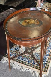 REGENCY PAINTED OVAL TOLE TRAY