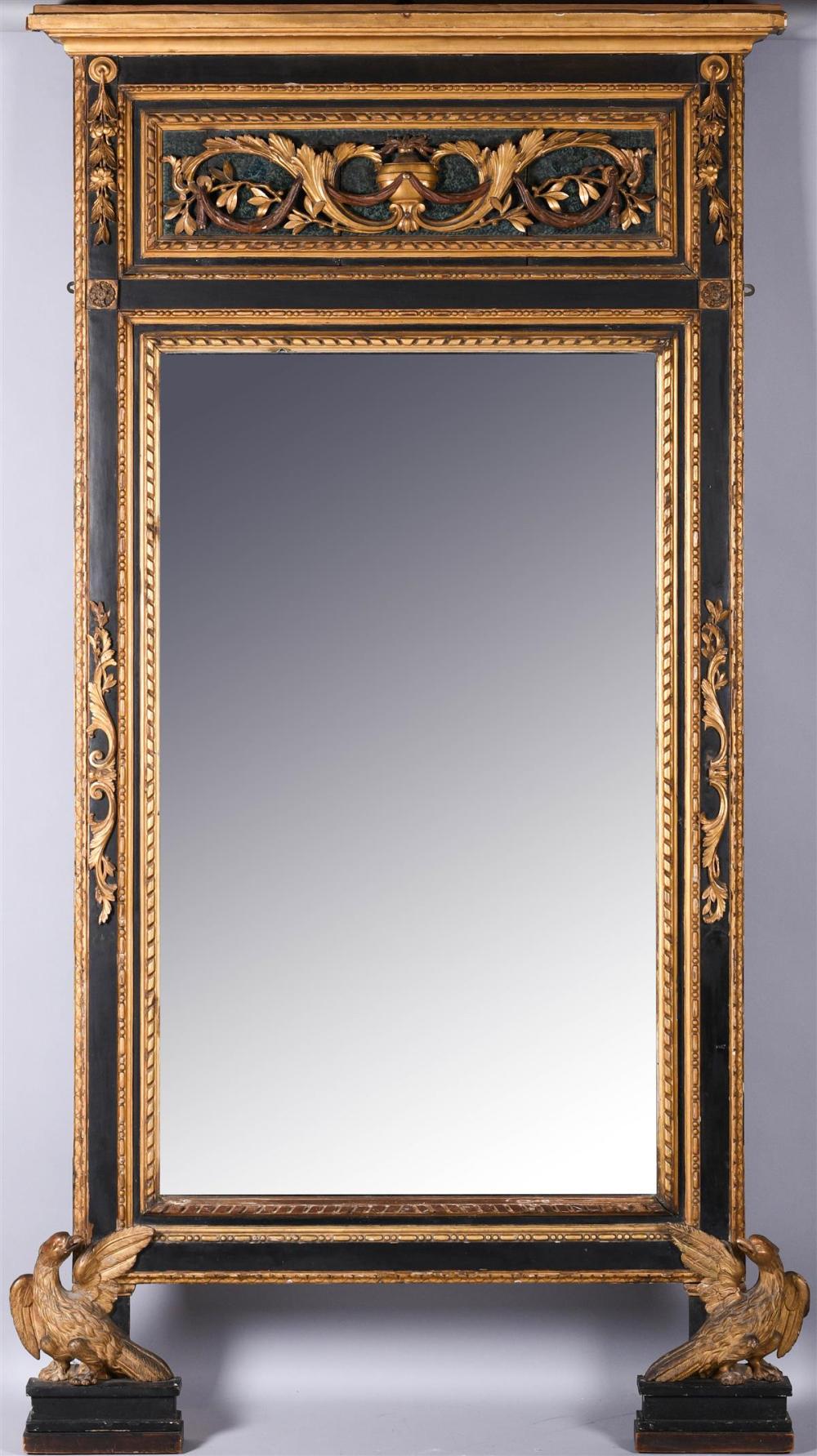 REGENCY PARCEL-GILT EBONIZED PIER