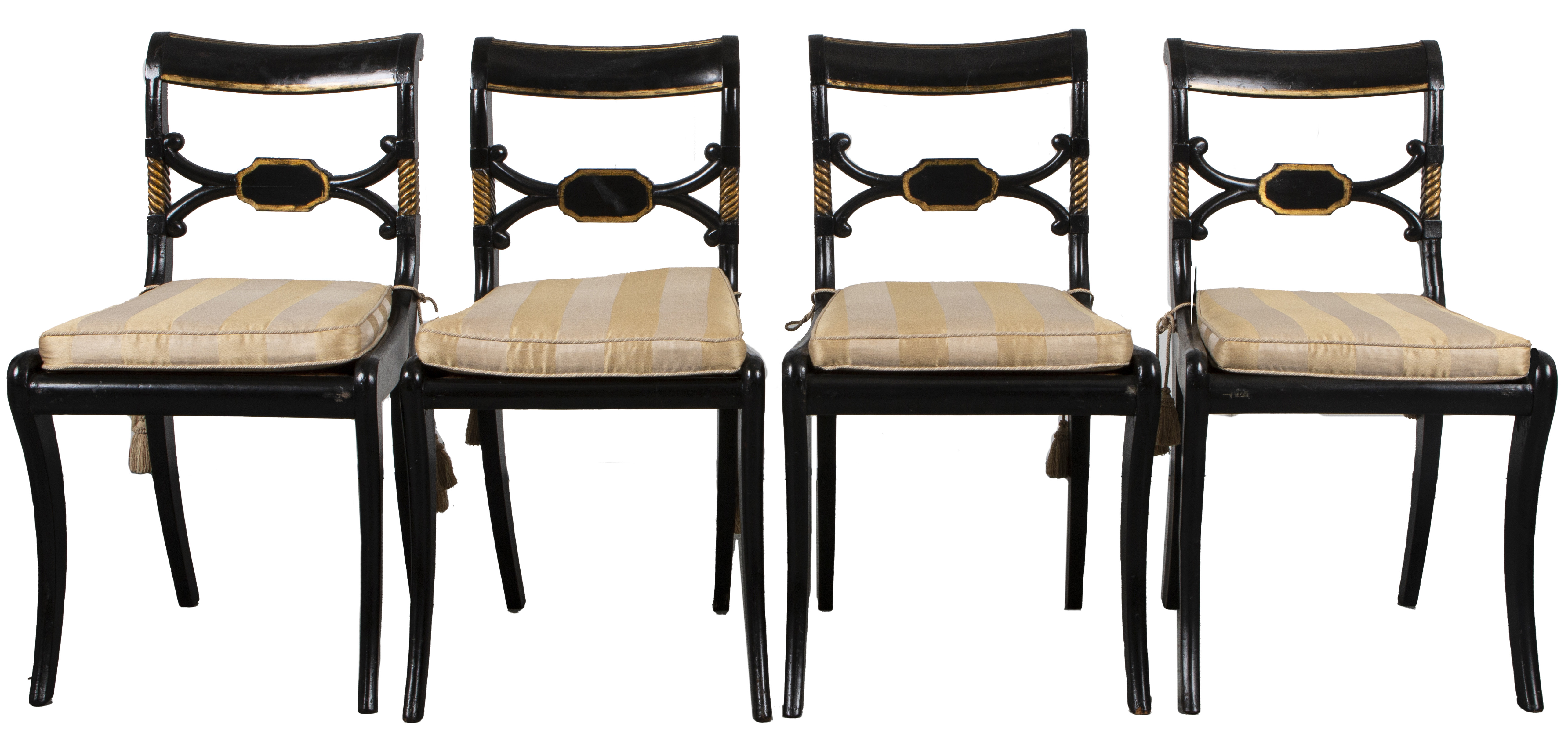 REGENCY PARCEL GILT EBONIZED SIDE