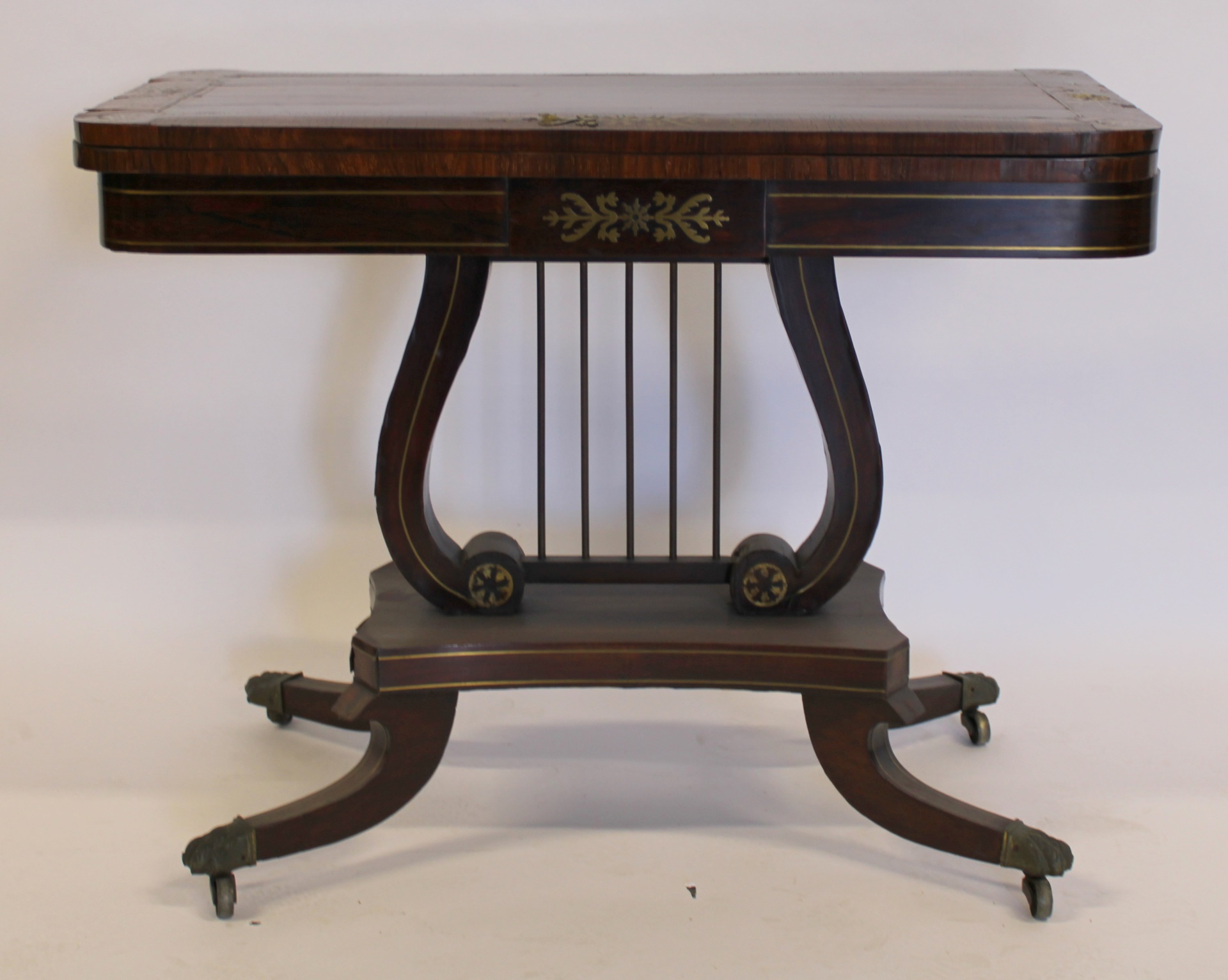REGENCY ROSEWOOD BRASS INLAID