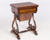 REGENCY ROSEWOOD SEWING TABLE<
