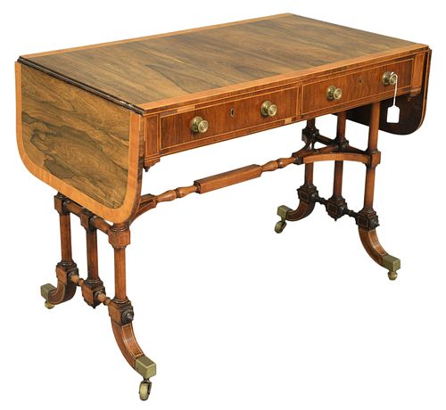 REGENCY ROSEWOOD SOFA TABLE WITH