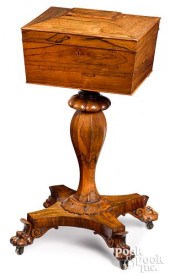 REGENCY ROSEWOOD TEAPOY, 19TH