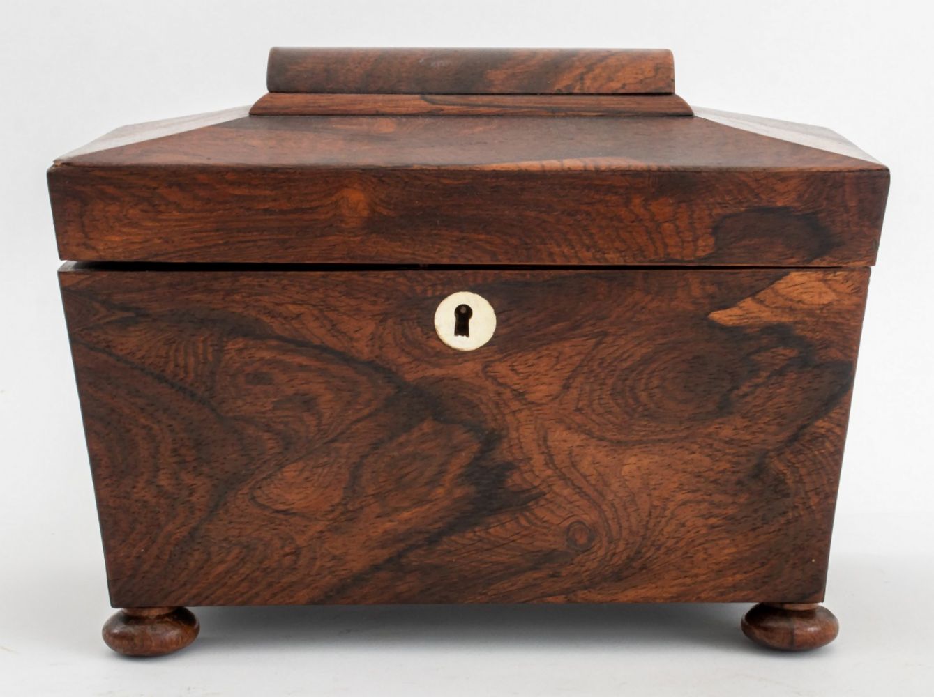 REGENCY SARCOPHAGUS FORM TEA CADDY,