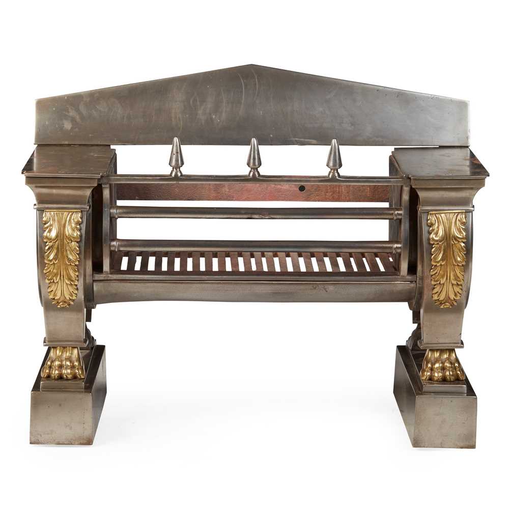 REGENCY STEEL AND BRASS FIRE GRATE,