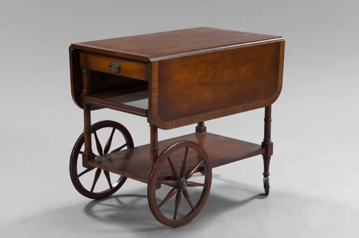 Regency-Style Banded Mahogany Tea