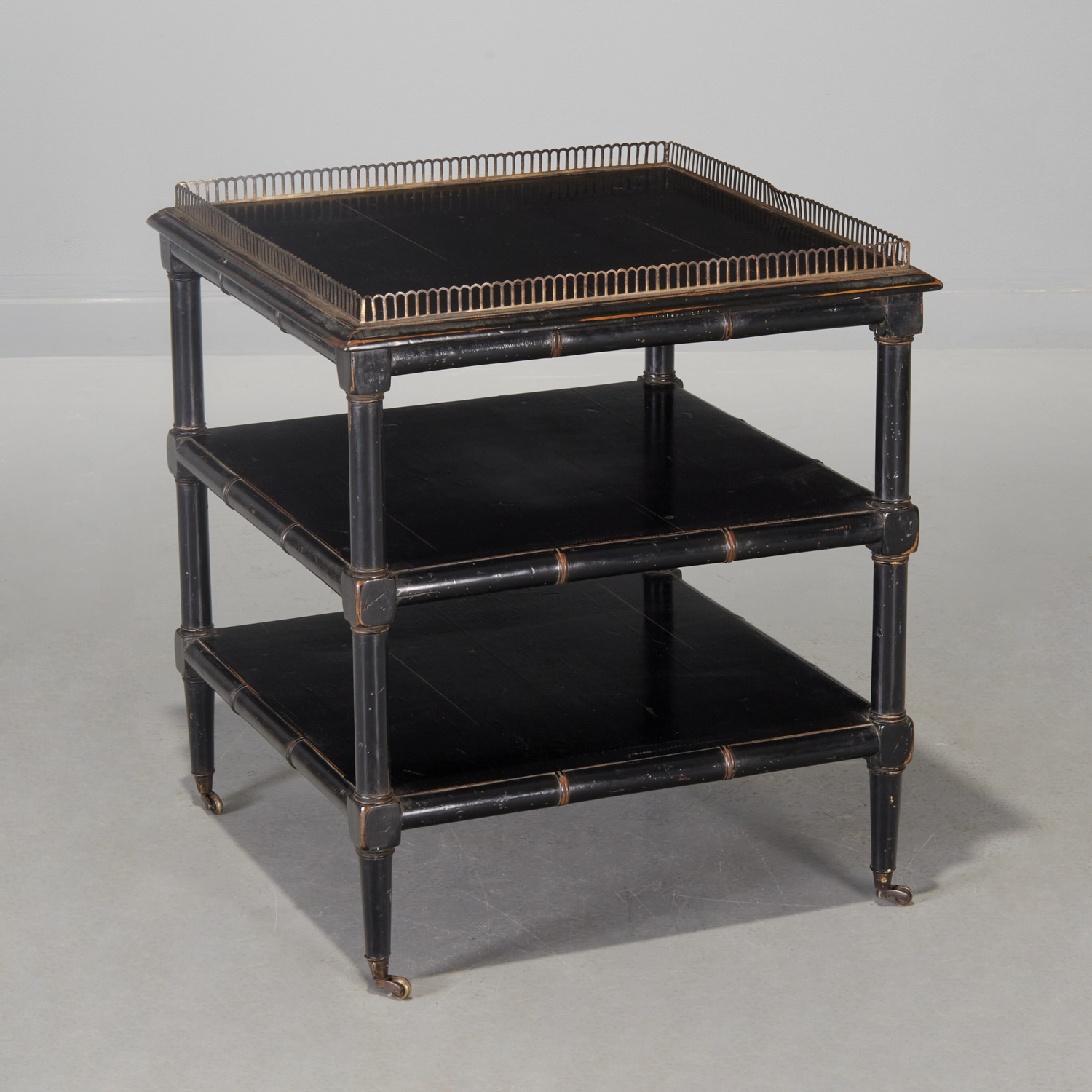 REGENCY STYLE BLACK PAINTED FAUX