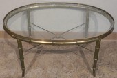 REGENCY STYLE BRASS AND GLASS