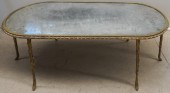 REGENCY STYLE BRASS AND MIRROR
