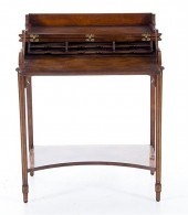 Regency style brass-inlaid wal