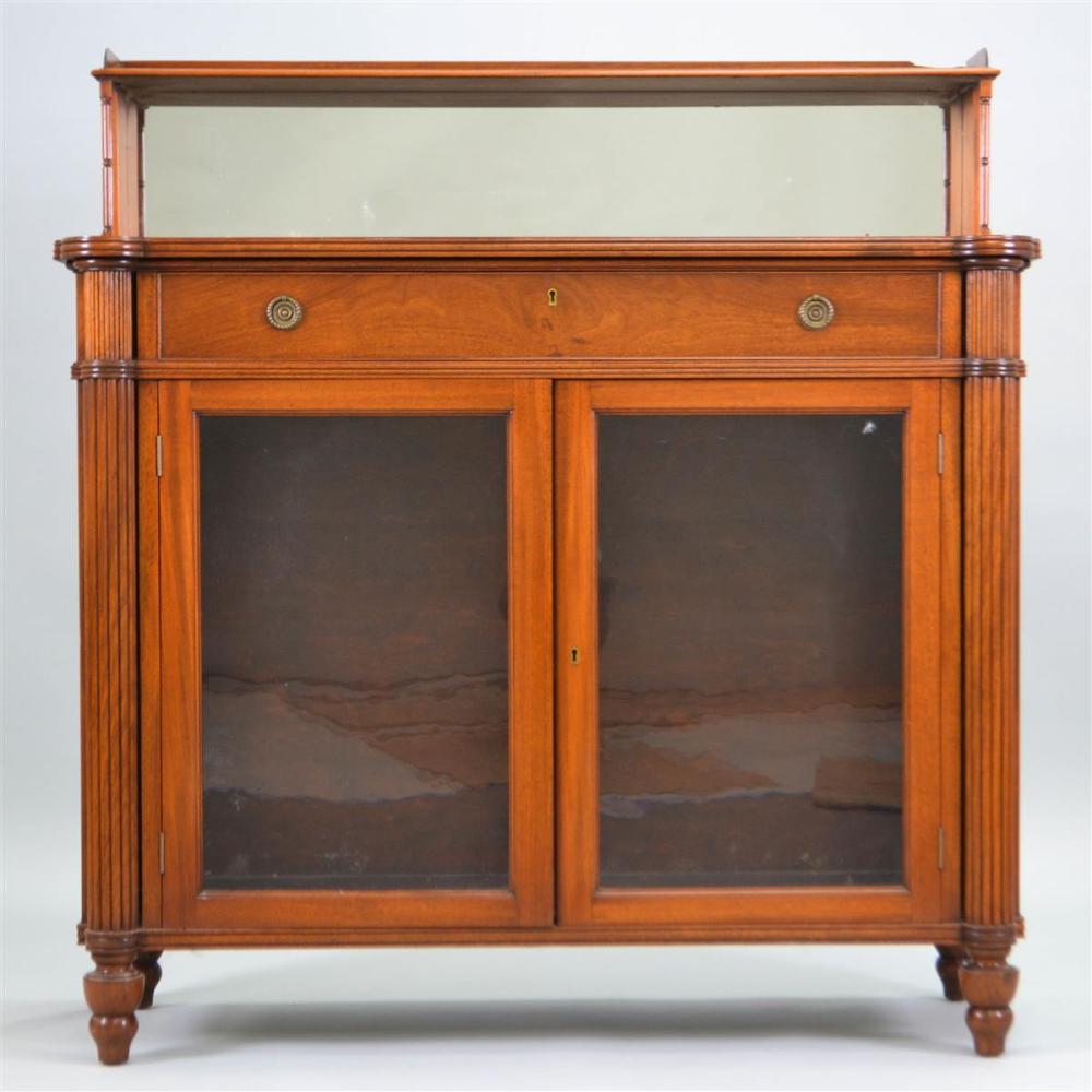 REGENCY STYLE BRASS MOLDED MAHOGANY