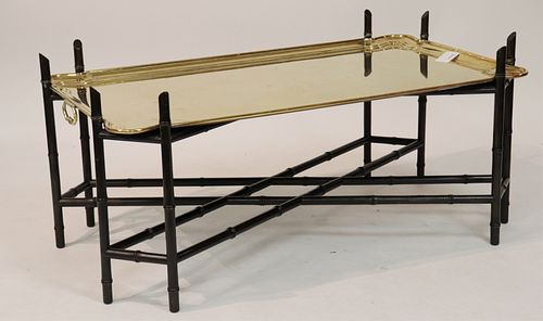 REGENCY STYLE BRASS TRAY-TOP COFFEE