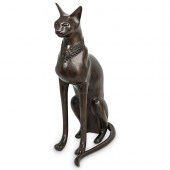 REGENCY STYLE BRONZE CAT SCULP