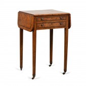 REGENCY STYLE BURL WOOD DROP L
