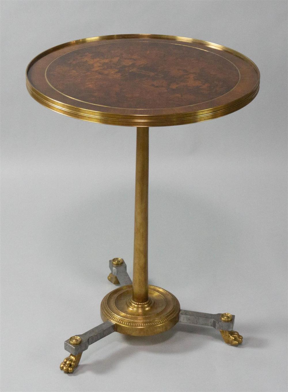REGENCY STYLE BURLWOOD AND BRASS