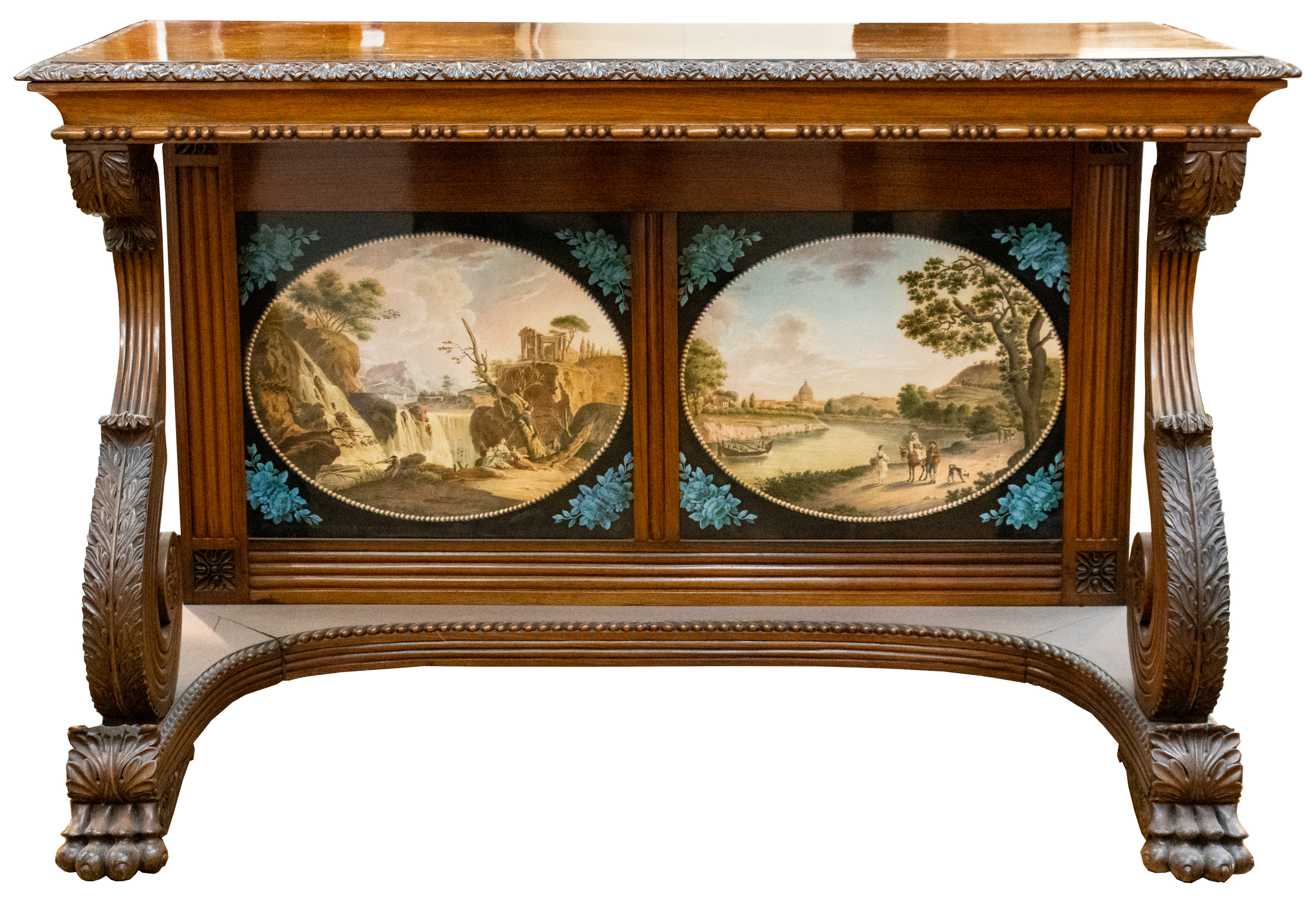 REGENCY STYLE CARVED MAHOGANY