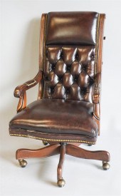 REGENCY STYLE CHOCOLATE LEATHE