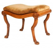 REGENCY-STYLE CLAWFOOT OTTOMAN