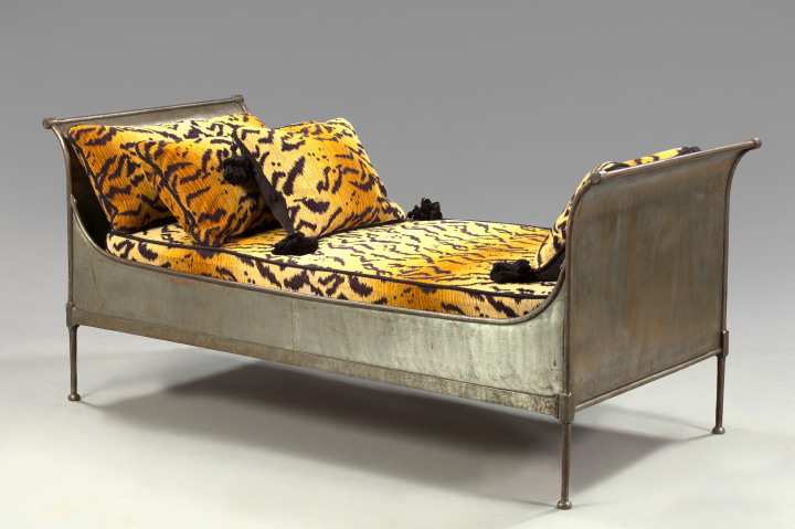 Regency-Style Cold Steel Daybed, 
