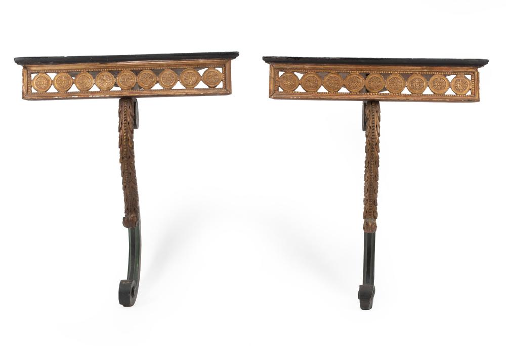 REGENCY-STYLE CORNER CONSOLESPair