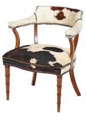 REGENCY STYLE COWHIDE UPHOLSTE
