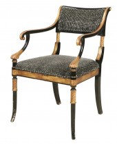 REGENCY-STYLE EBONIZED AND GOL