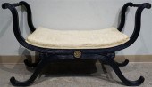 REGENCY STYLE EBONIZED UPHOLST