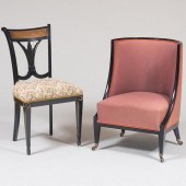 REGENCY STYLE EBONIZED UPHOLST